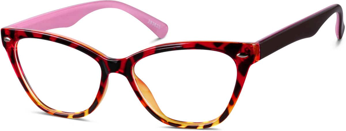 Angle view of Cat-Eye Glasses 283625 in Tortoiseshell