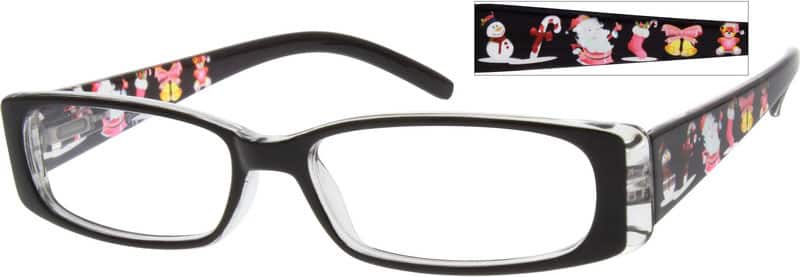 Angle view of Rectangle Glasses 284521 in Black