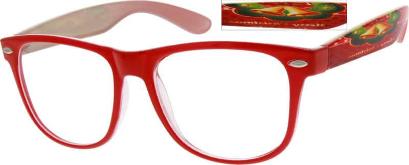 Angle view of Square Glasses 284818 in Red