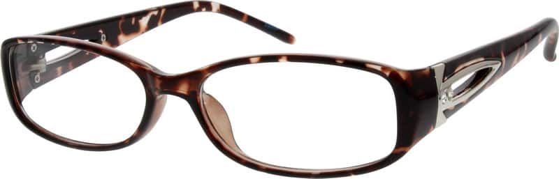 Angle view of Oval Glasses 285625 in Tortoiseshell