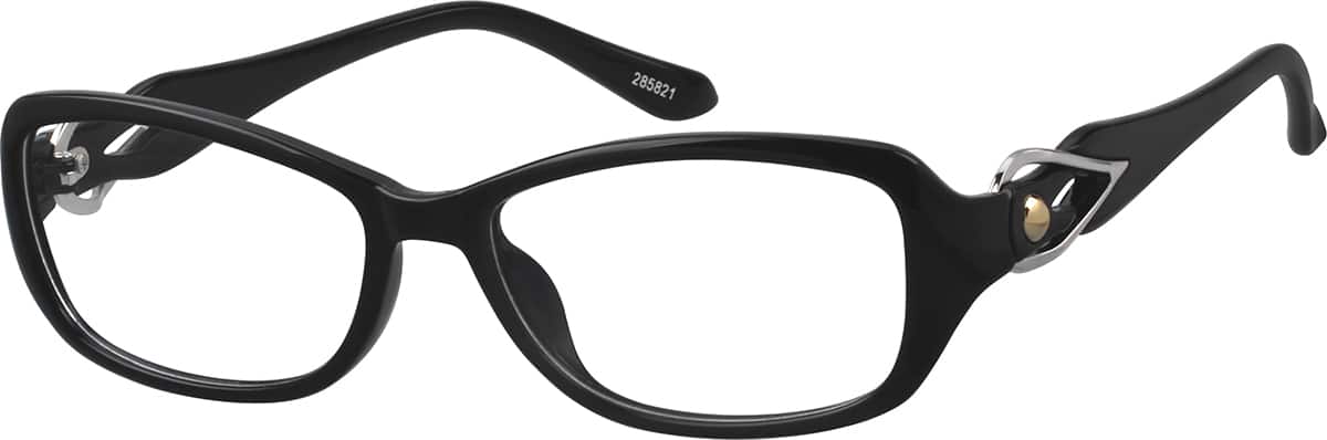 Angle view of Oval Glasses 285821 in Black