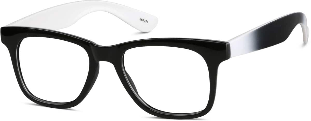 Angle view of Square Glasses 286221 in Black