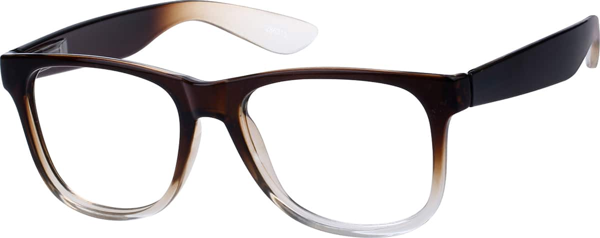 Angle view of Square Glasses 286315 in Brown