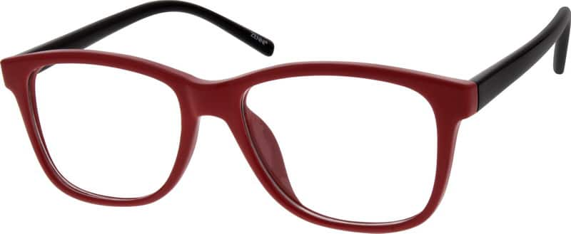 Angle view of Square Glasses 286418 in Red