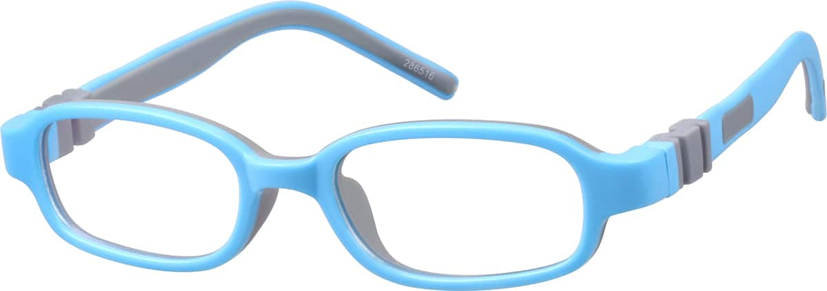 Angle view of Kids’ Rectangle Glasses 286516 in Blue