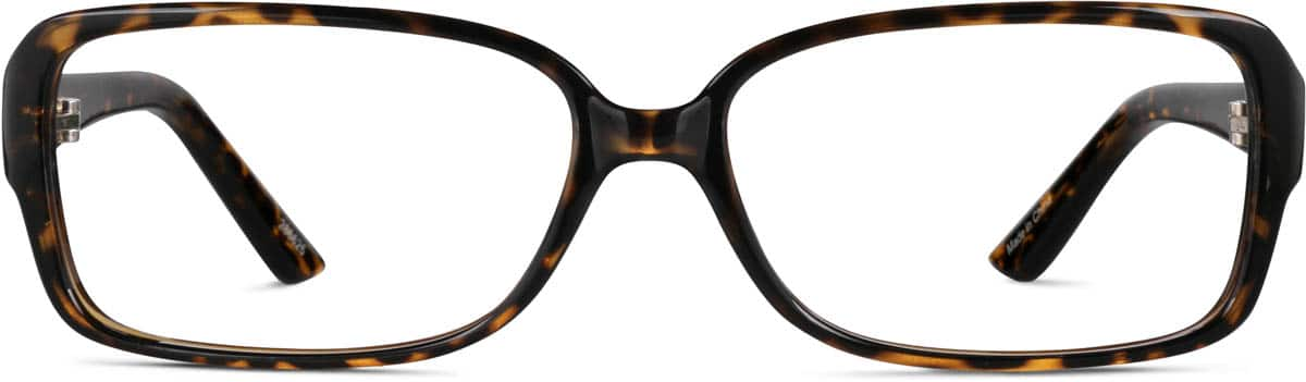 Front view of Rectangle Glasses 286625 in Tortoiseshell