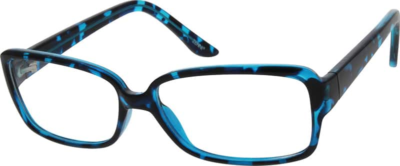 Angle view of Rectangle Glasses 286626 in Blue