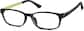 Angle view of Rectangle Glasses 286921 in Black thumbnail