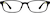 Front view of Rectangle Glasses 286921 in Black thumbnail