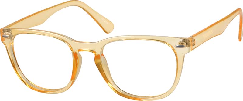 Angle view of Square Glasses 287215 in Orange