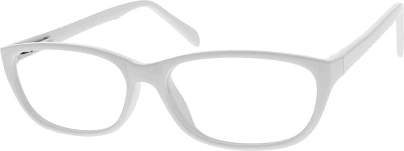 Angle view of Oval Glasses 287630 in White