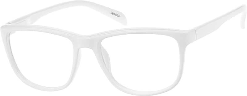 Angle view of Square Glasses 287830 in White