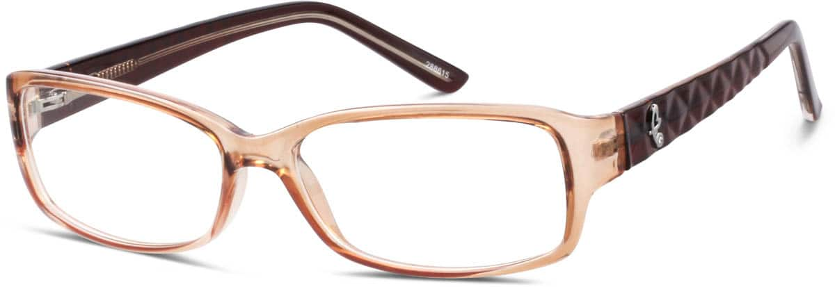 Angle view of Rectangle Glasses 288615 in Brown