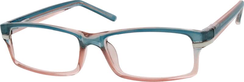 Angle view of Rectangle Glasses 289916 in Blue