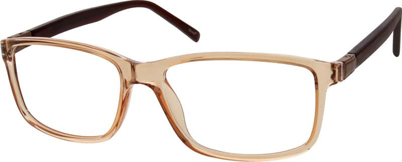 Angle view of Rectangle Glasses 290015 in Brown