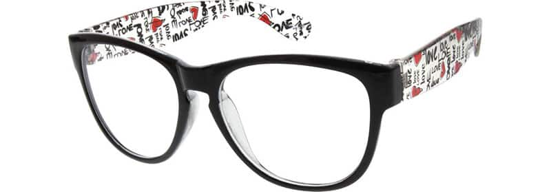 Angle view of Square Glasses 290521 in Black