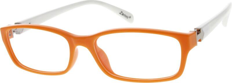 Angle view of Rectangle Glasses 292422 in Orange