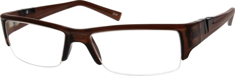 Angle view of Rectangle Glasses 294315 in Brown
