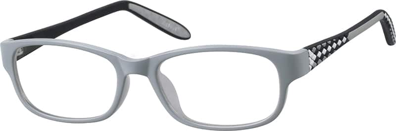 Angle view of Kids’ Oval Glasses 294612 in Gray