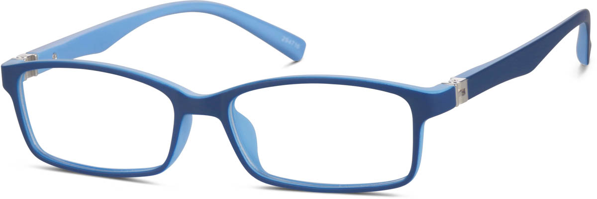 Zenni Boys Rectangle Prescription Glasses Blue Bendable Plastic Full Rim Frame