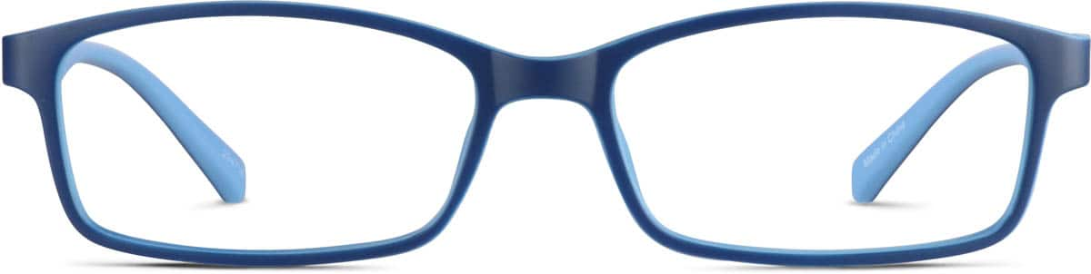 Front view of Kids’ Rectangle Glasses 294716 in Blue