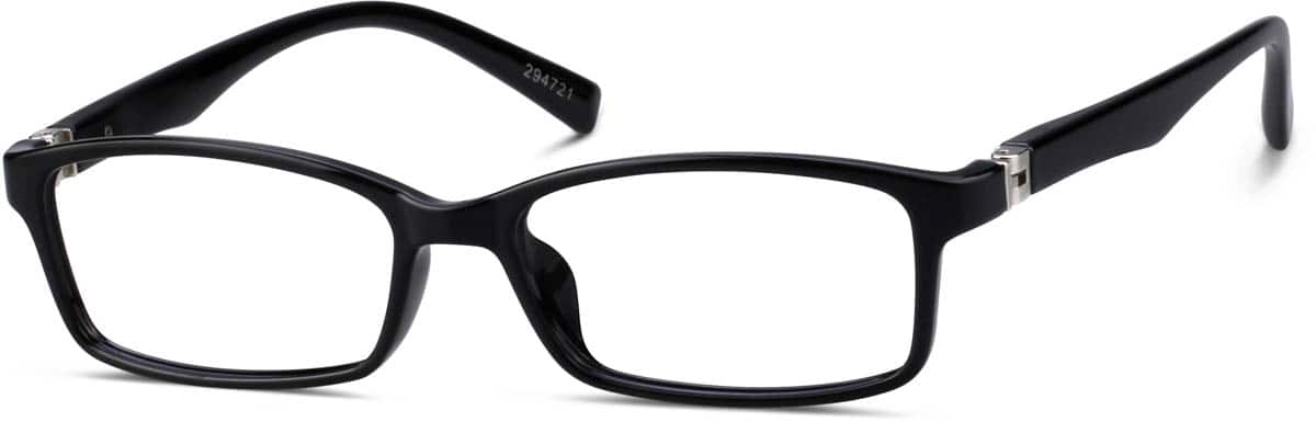 Angle view of Kids’ Rectangle Glasses 294721 in Black