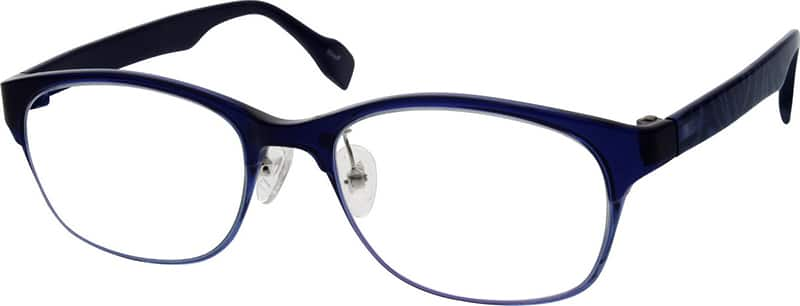 Angle view of Oval Glasses 294916 in Blue