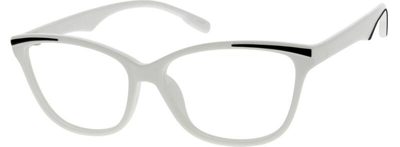 Angle view of Square Glasses 296330 in White