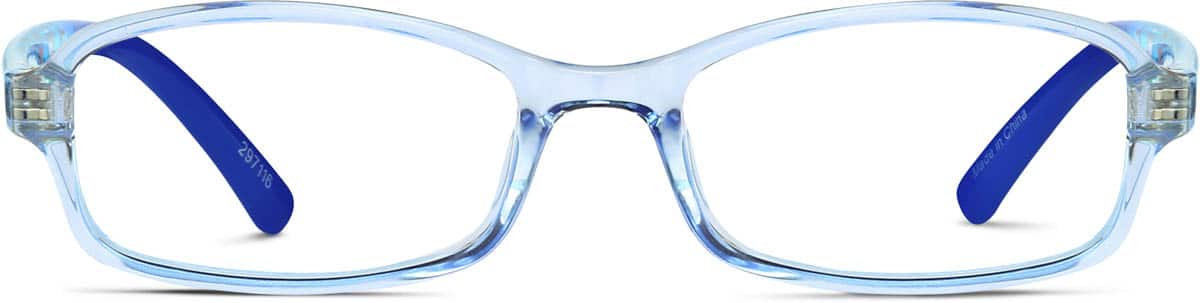 Front view of Kids’ Rectangle Glasses 297116 in Blue