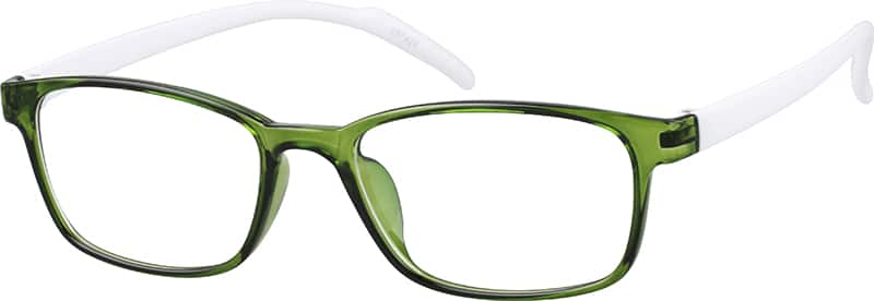 Angle view of Rectangle Glasses 297424 in Green