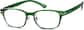 Angle view of Rectangle Glasses 297524 in Green thumbnail