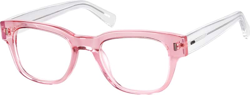 Angle view of Square Glasses 300119 in Pink