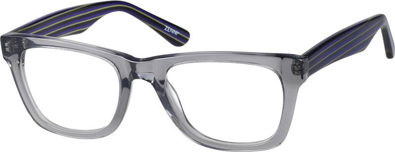 Angle view of Square Glasses 300412 in Gray