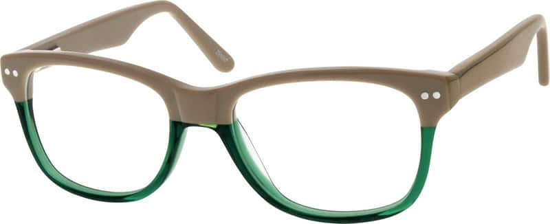 Angle view of Kids’ Square Glasses 300615 in Cream