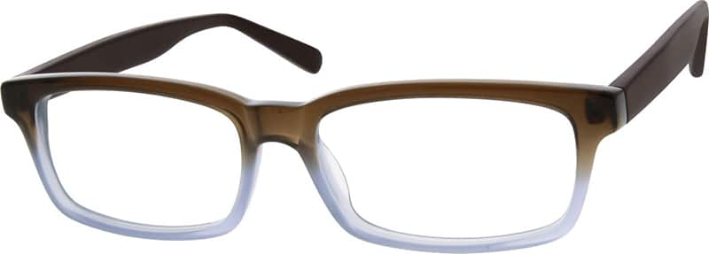 Angle view of Rectangle Glasses 300915 in Brown