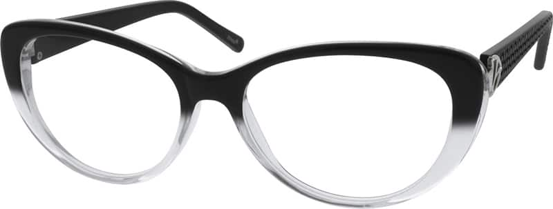 Angle view of Cat-Eye Glasses 301521 in Black