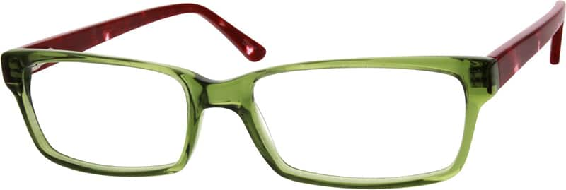 Angle view of Rectangle Glasses 303924 in Green