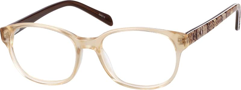 Angle view of Kids’ Square Glasses 304215 in Cream