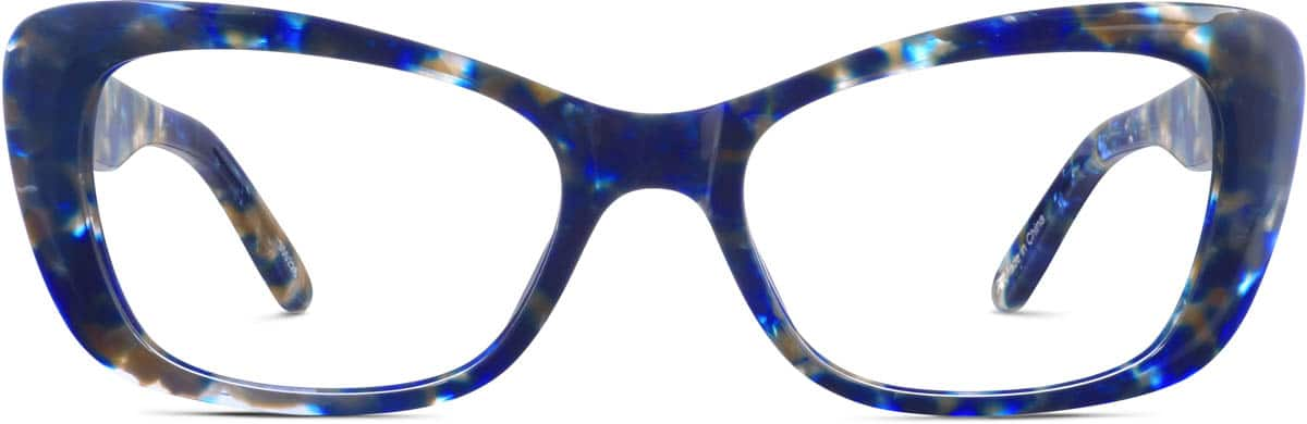 Front view of Cat-Eye Glasses 305226 in Blue