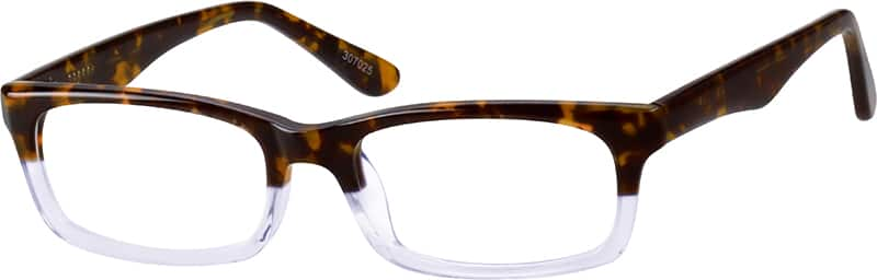 Angle view of Rectangle Glasses 307025 in Tortoiseshell