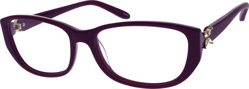 Angle view of Oval Glasses 308817 in Purple