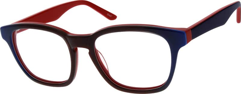 Angle view of Square Glasses 308918 in Red