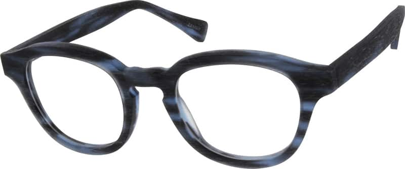 Angle view of Round Glasses 309726 in Blue