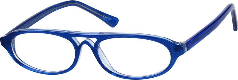 Angle view of Oval Glasses 309816 in Blue