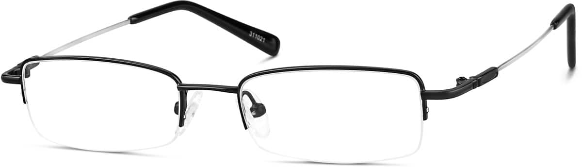 Angle view of Rectangle Glasses 311021 in Black