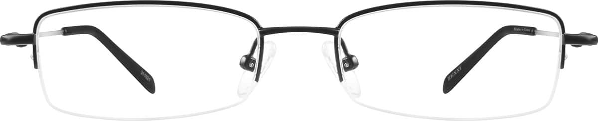 Front view of Rectangle Glasses 311021 in Black