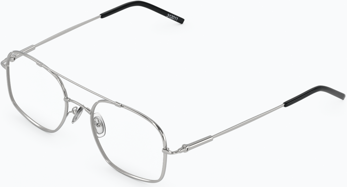 Angle view of Aviator Glasses 312011 in Silver thumbnail