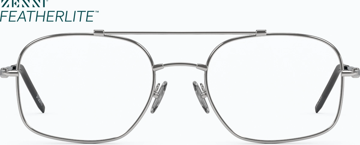 Front view of Aviator Glasses 312011 in Silver thumbnail