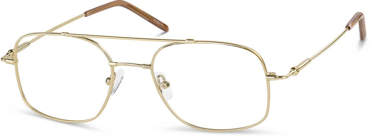 Angle view of Aviator Glasses 312014 in Gold