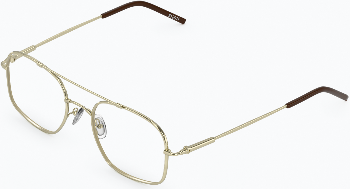 Angle view of Aviator Glasses 312014 in Gold thumbnail